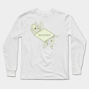 Blessed Floral Typography Long Sleeve T-Shirt